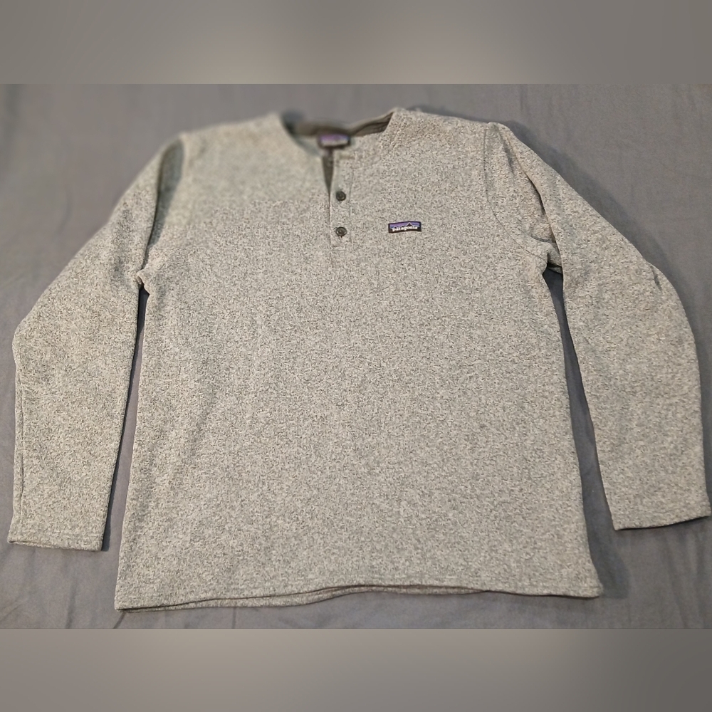 Patagonia Better Sweater Mens Size XL Henley Gray Fleece Long Sleeve